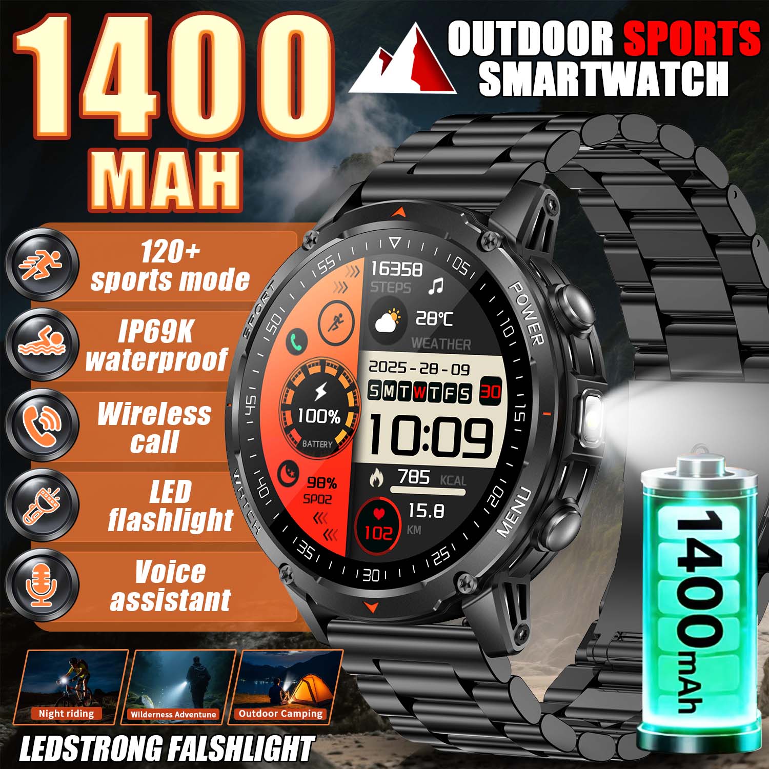 Smart Insole Pressure - Reloj Inteligente Militar 2026 para Hombre,