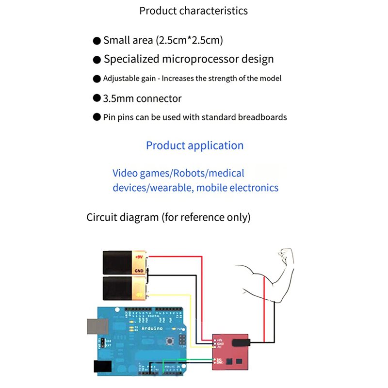 Módulo de sensor eléctrico mus - Muscle Sensor Emg reseña y precio